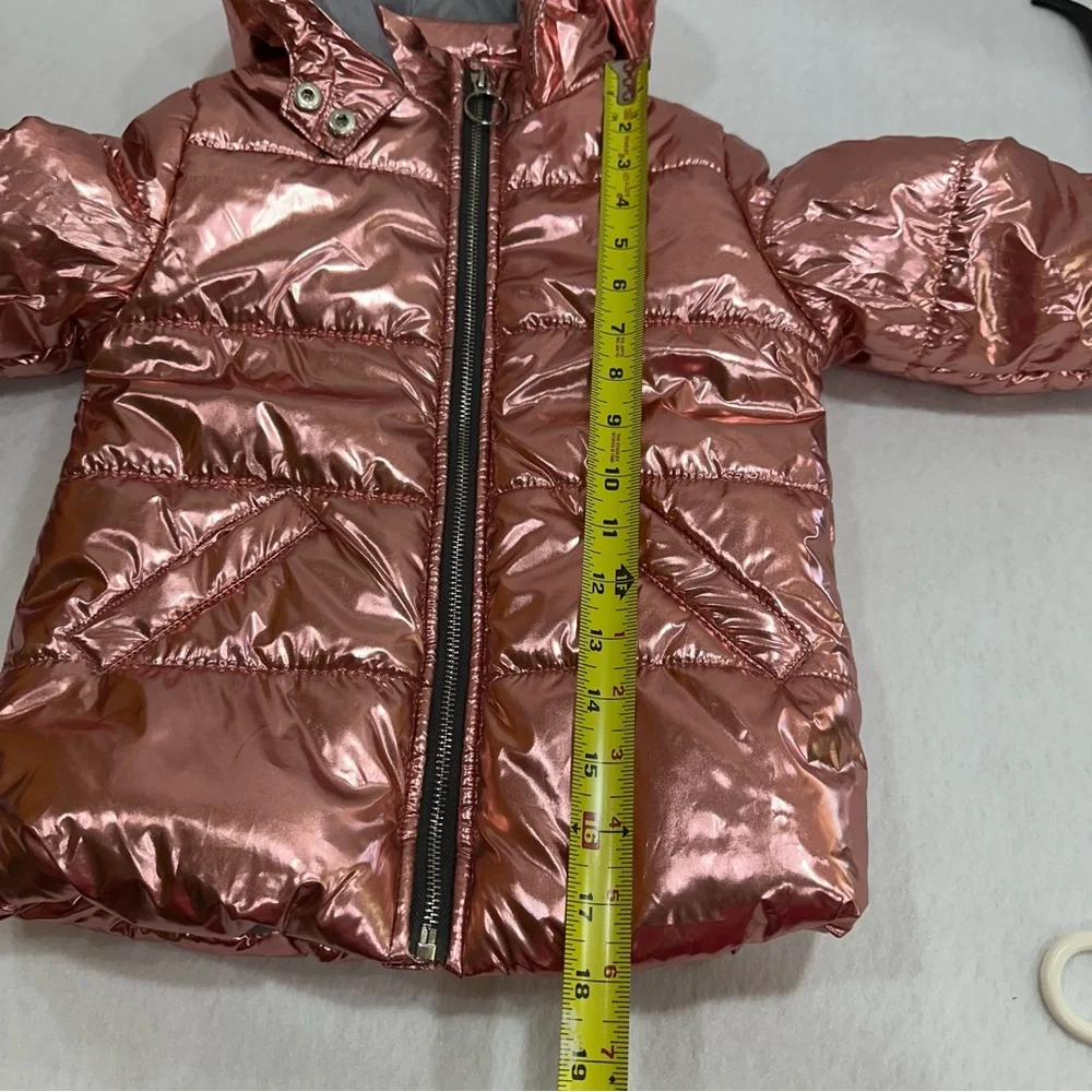 Girls Pink Metallic Winter Jacket